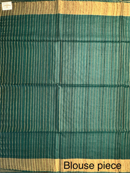 Rama Green Pure Tussar Silk Saree
