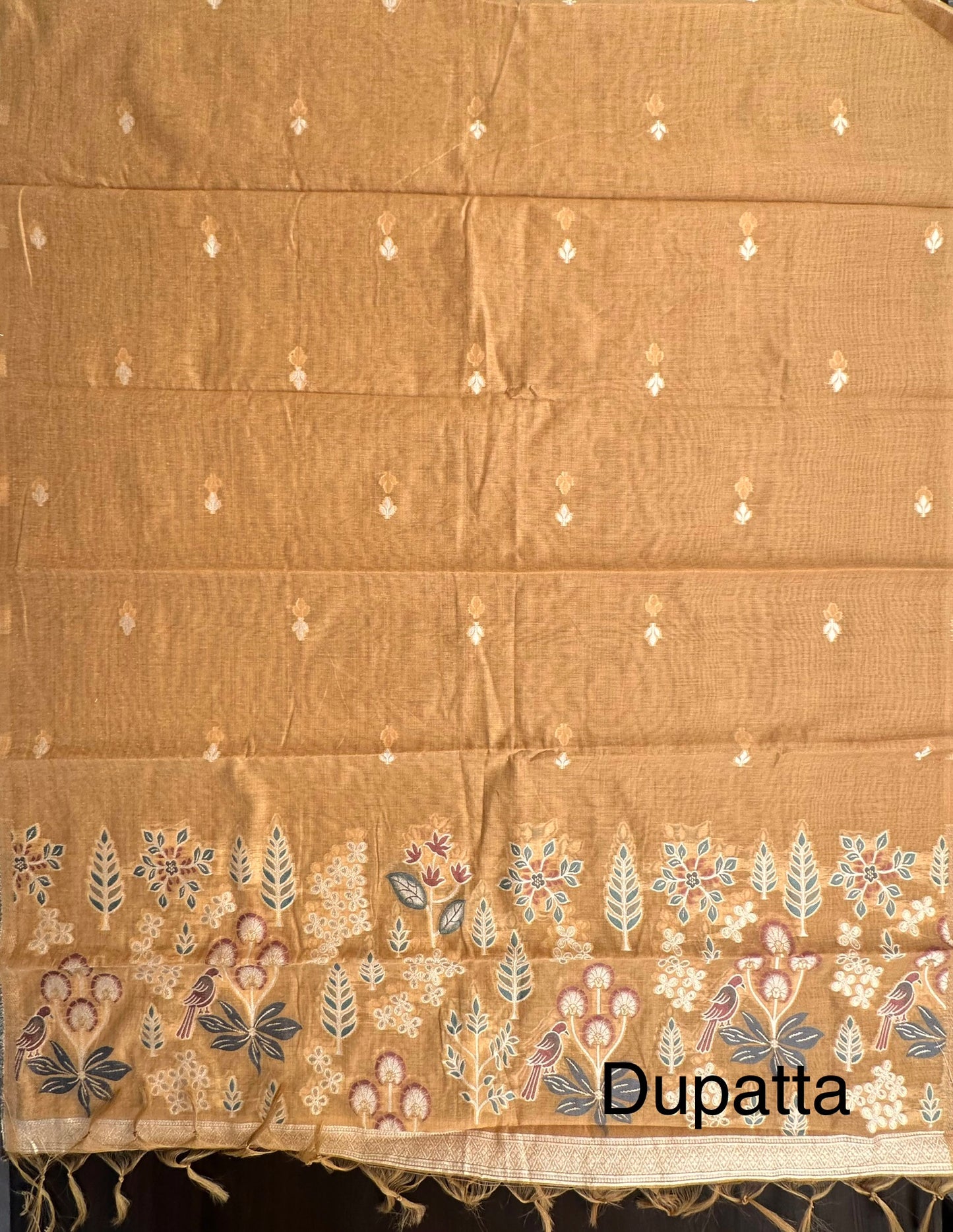 Mustard Fancy Cotton 3-Piece Suit