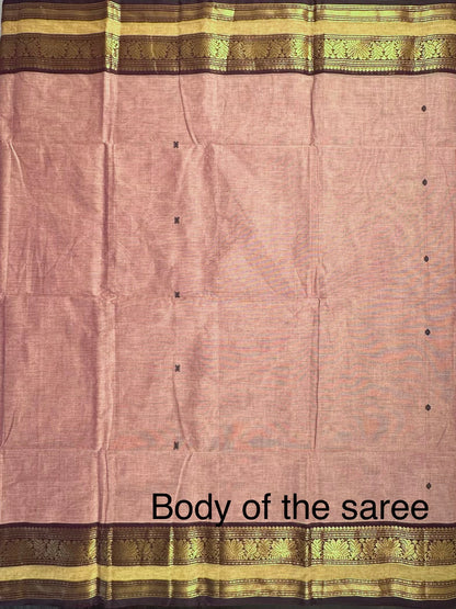 Brown Narayanpet Cotton Saree