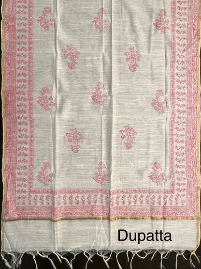 Rani Pink South Cotton 3-Piece Suit