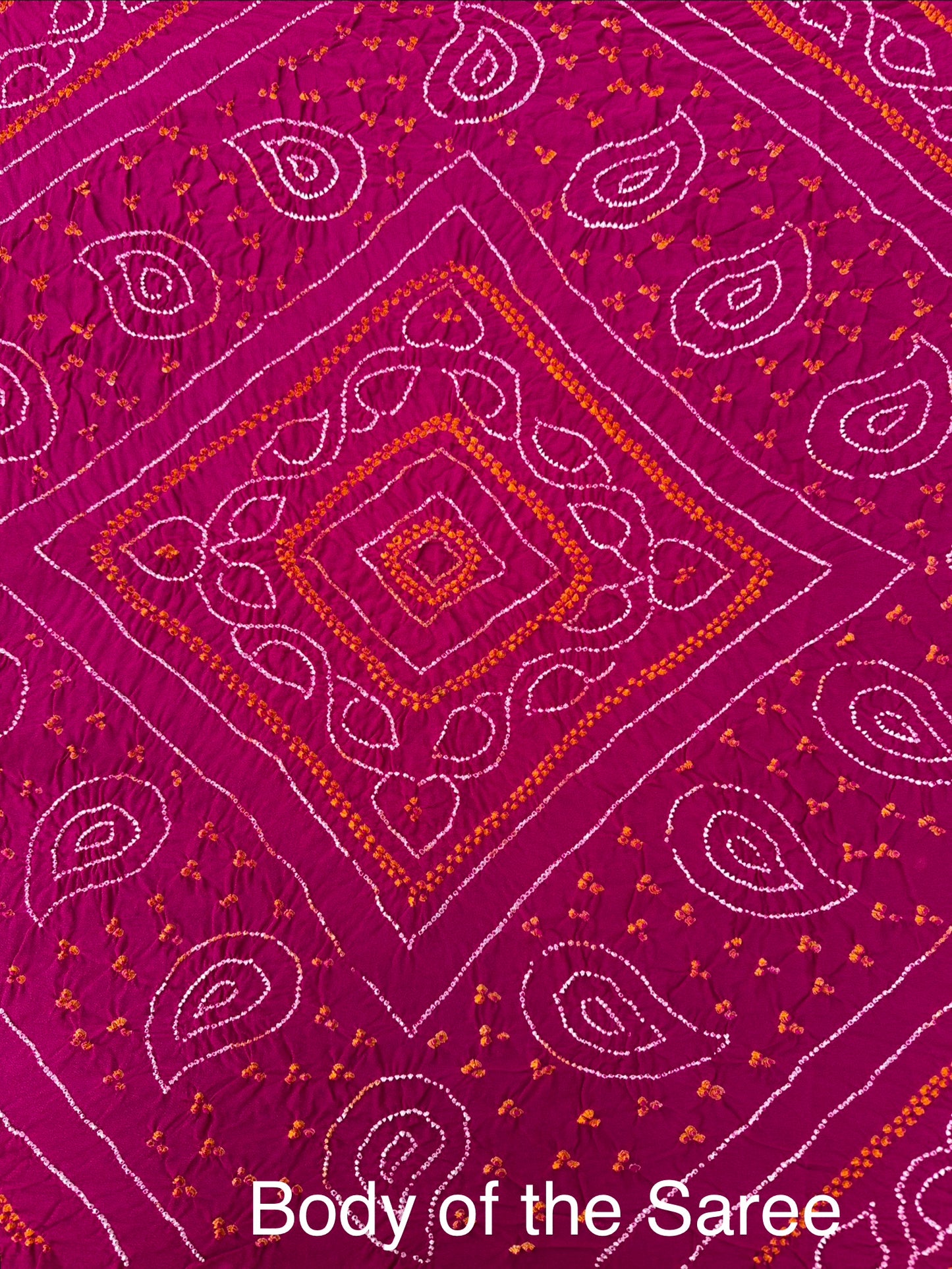 Magenta Bandhej Chinon Saree