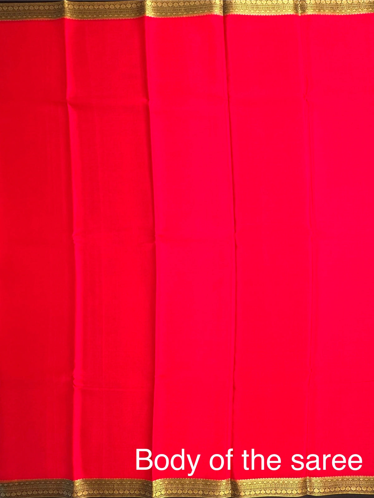 Red-Black Mysore Crepe Saree