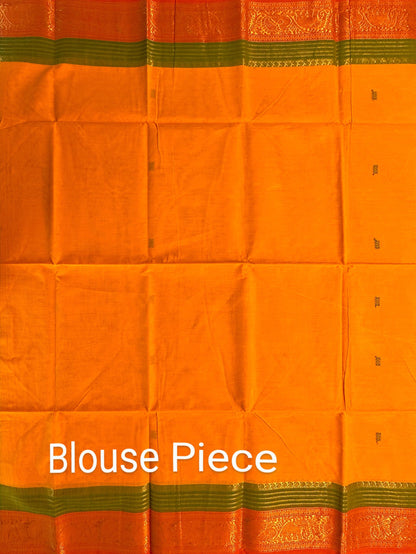 Orange Narayanpet Cotton Saree