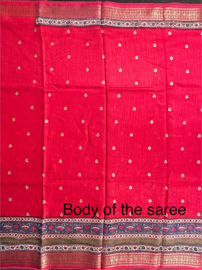 Red Muga Silk Saree