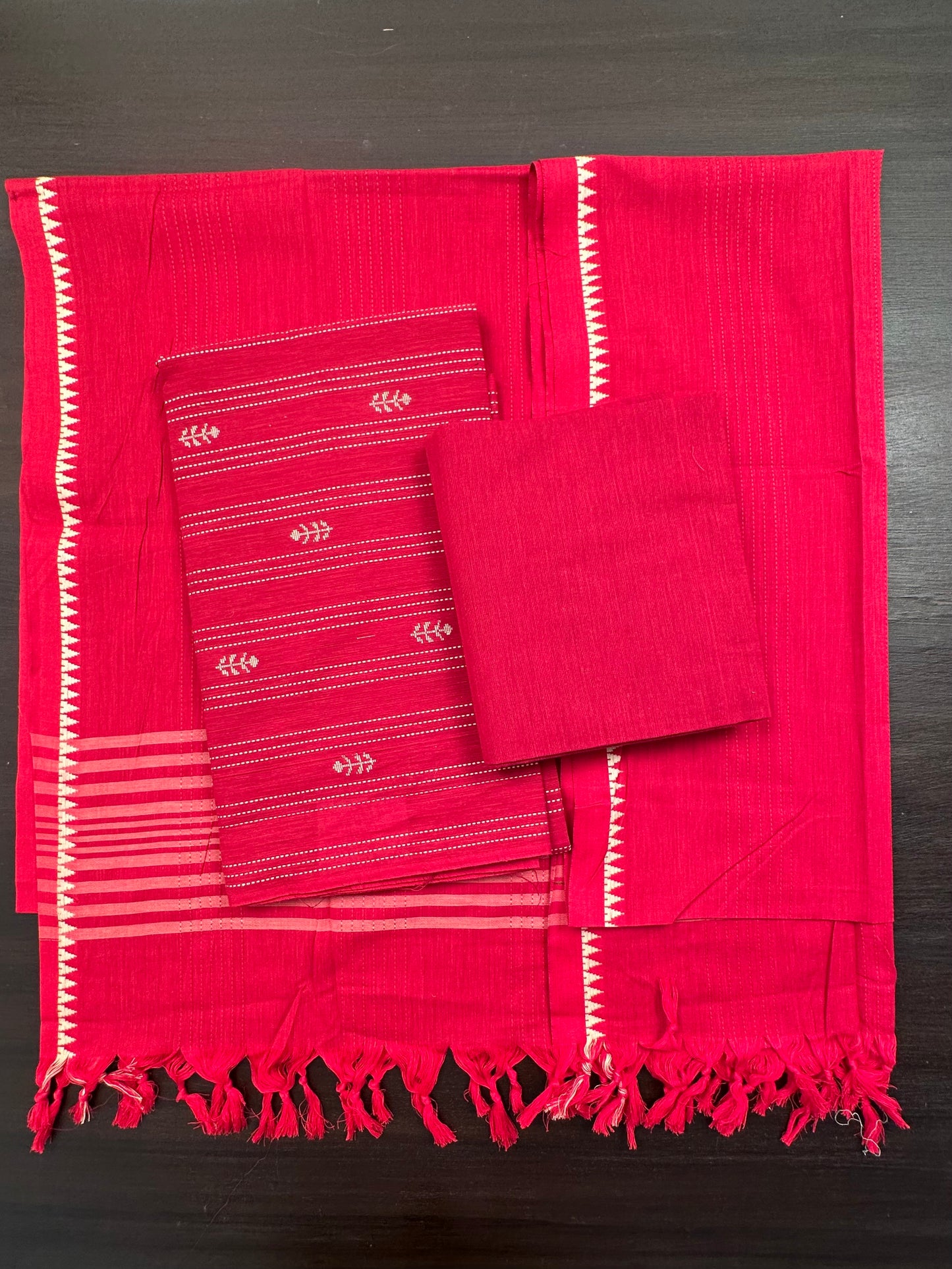Red South Cotton 3-Piece Suit
