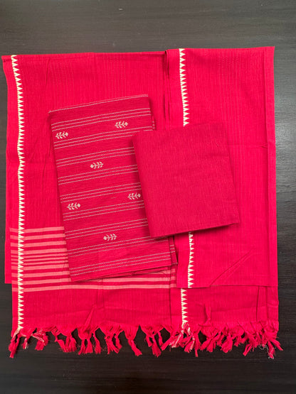 Red South Cotton 3-Piece Suit