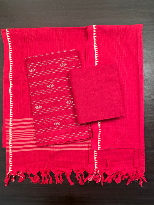 Red South Cotton 3-Piece Suit