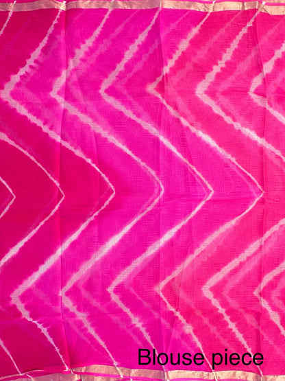 Rani Leheriya Kota Doria Pure Silk Saree
