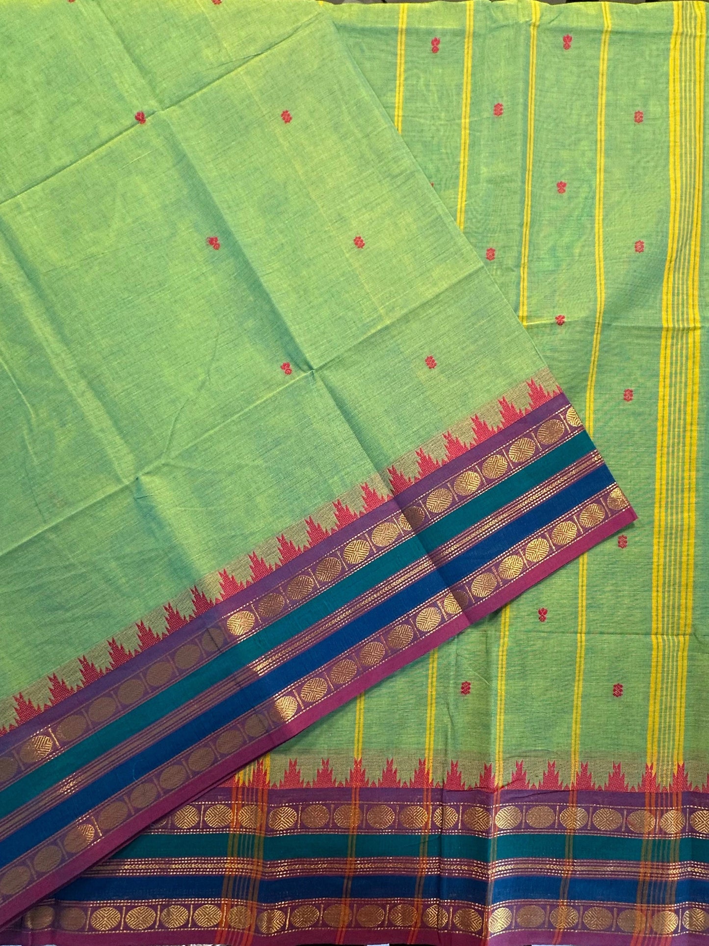 Green Narayanpet Cotton Saree