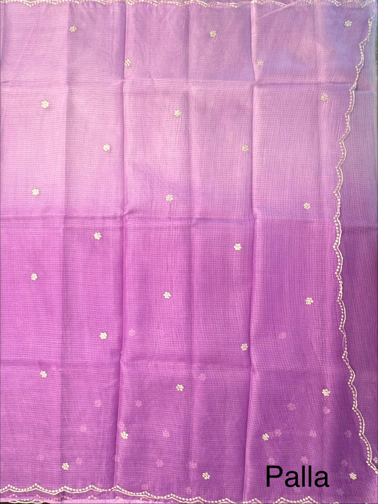 Lavender Gitika Kota Doria Pure Silk Saree