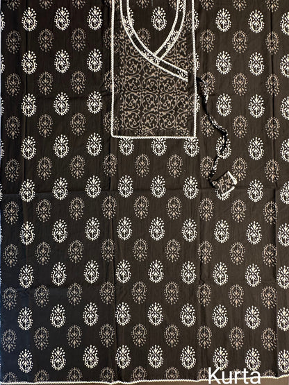 Angrakha Printed Cotton 3-Piece Suit