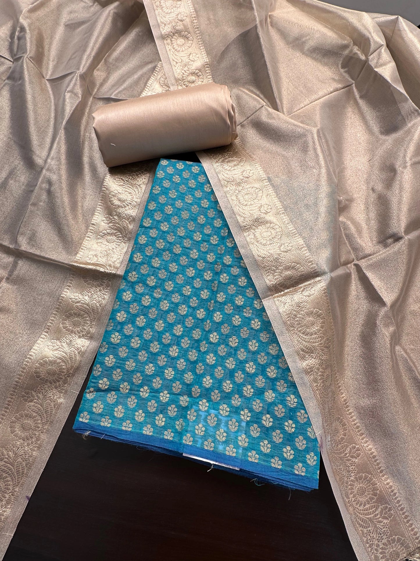Rama Green Jacquard Handloom Suit