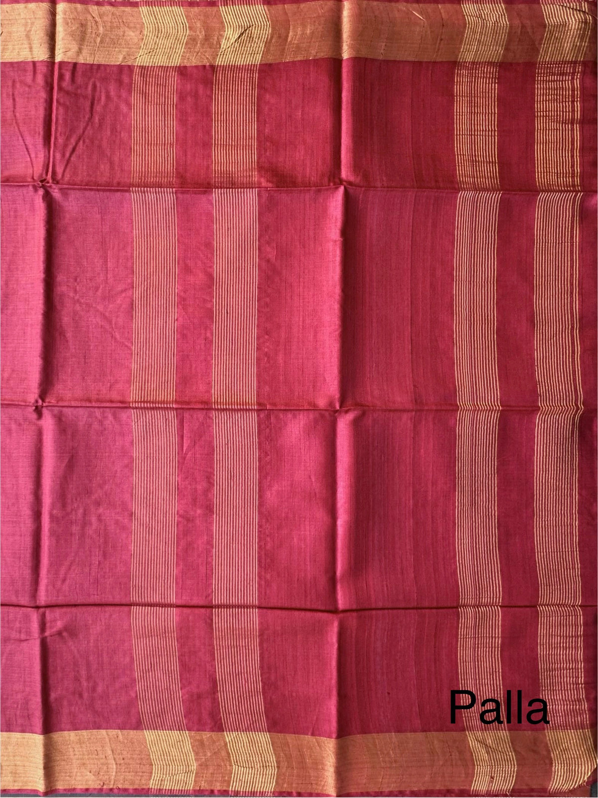 Red Pure Tussar Silk Saree