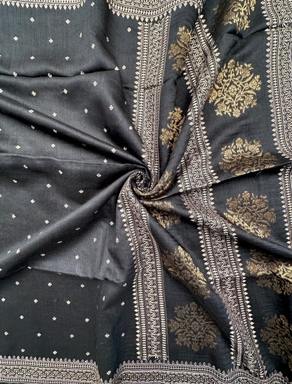 Black Muga Silk Saree