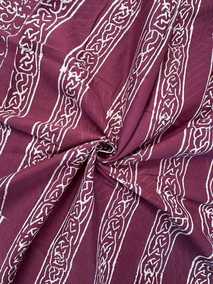 Magenta Bagru Hand Block Print Pure Cotton Saree