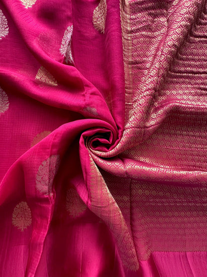 Rani Manika Kota Doria Art Silk Saree