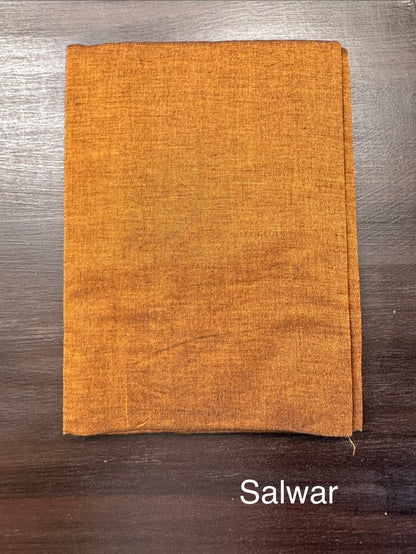 Red Ikkat Handloom Cotton Unstitched 3-Piece Suit