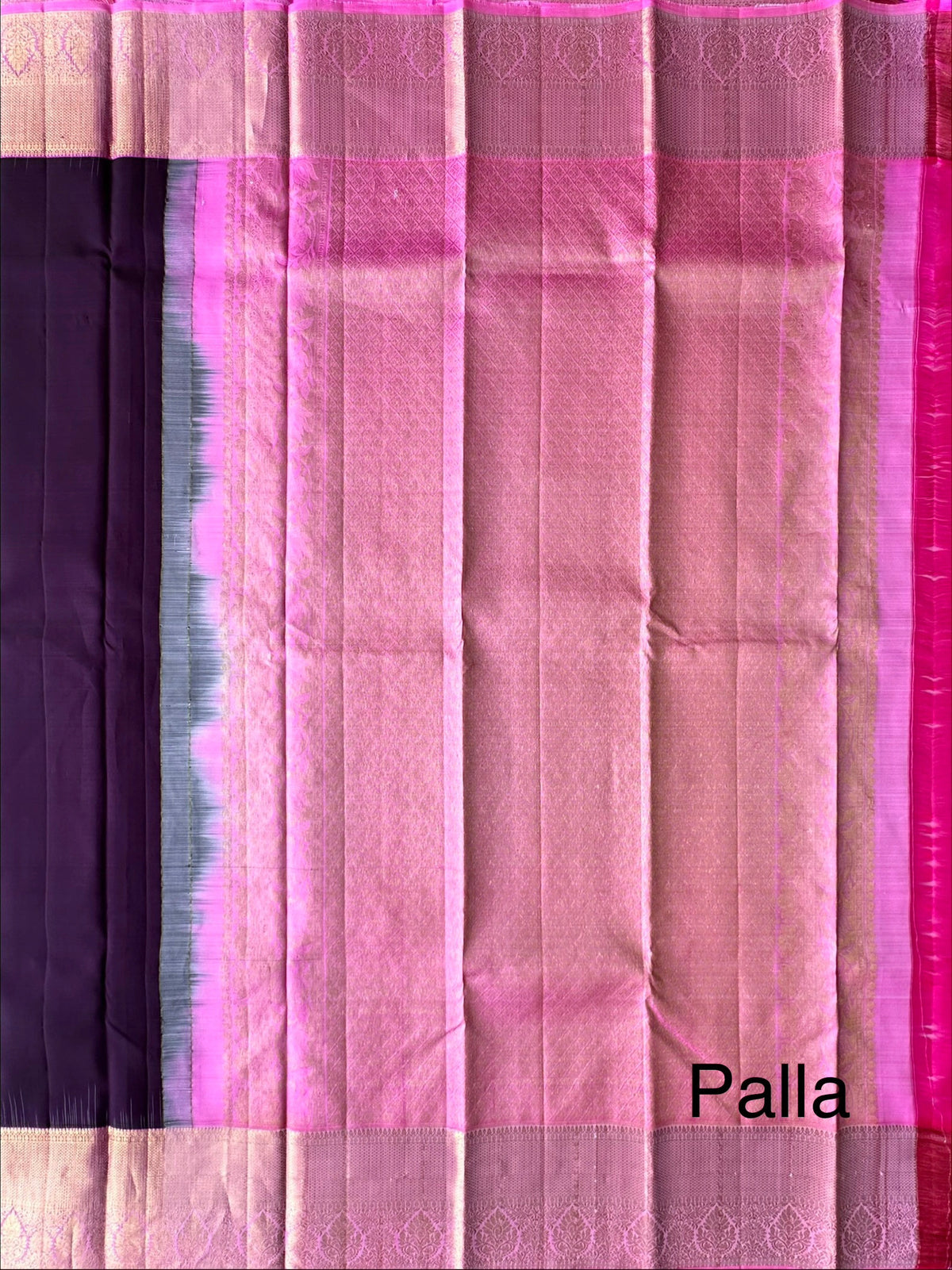 Wine-Pink Handloom Kanjivaram Pure Silk Saree