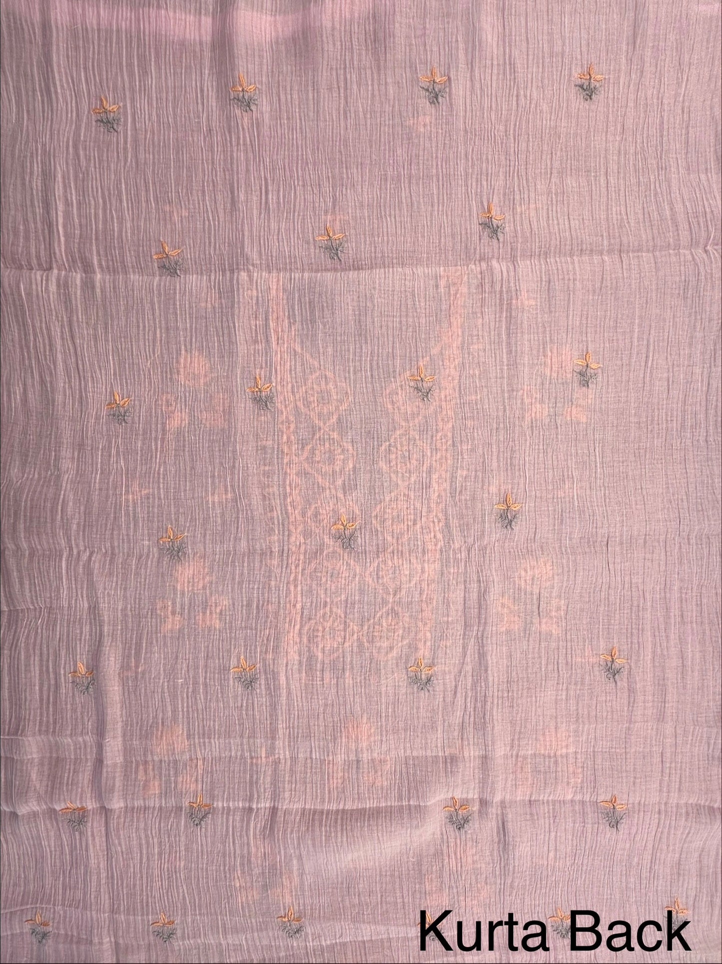 Pink Chanderi Chikankari Handwork 3-Piece Unstitched Suit