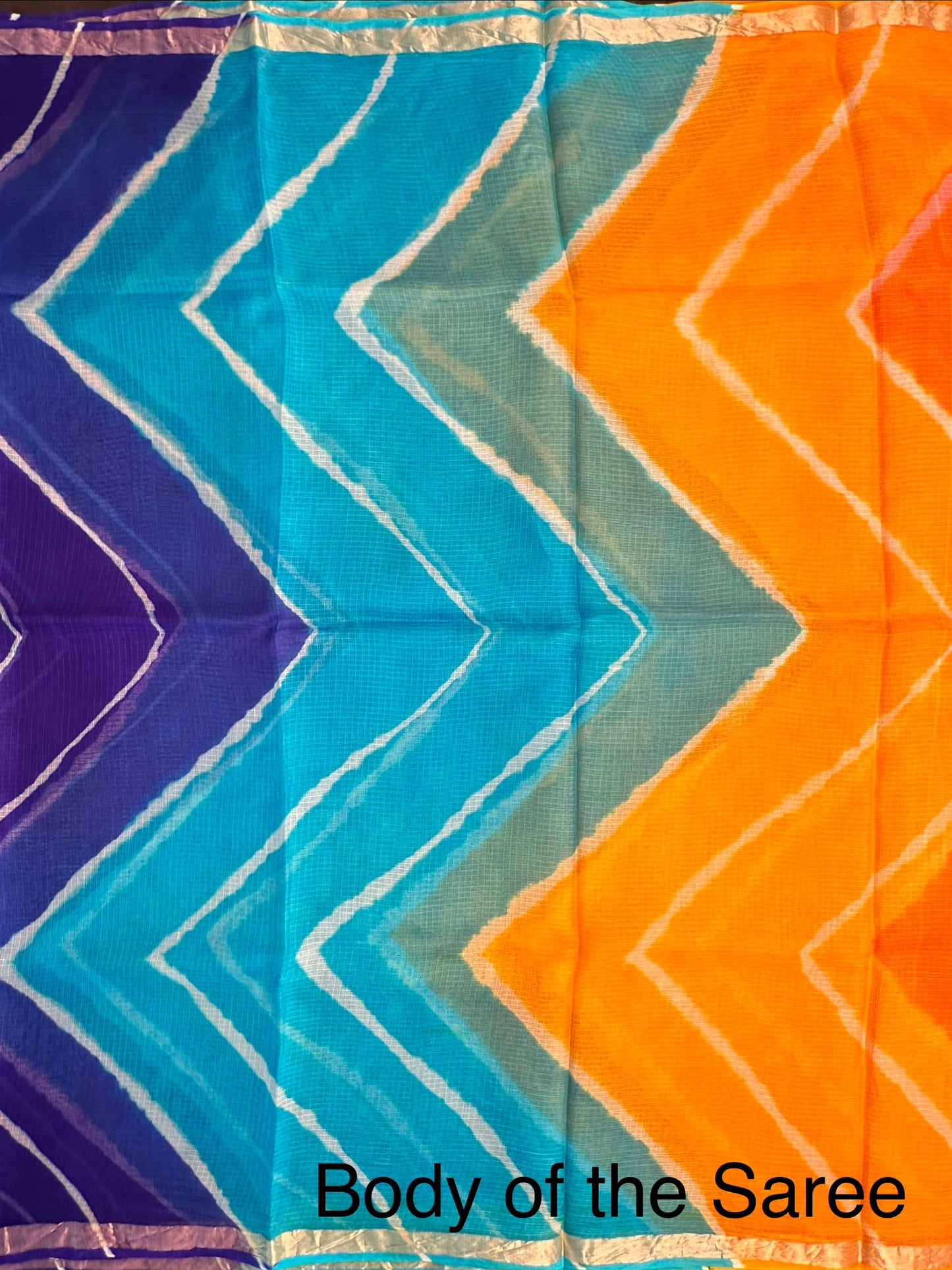 Multi Colour Leheriya Kota Doria Pure Silk Saree