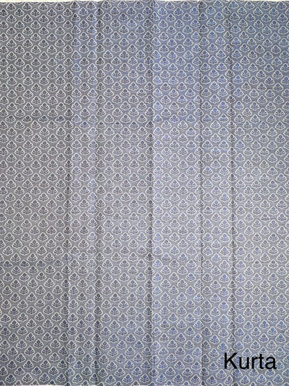 Blue Jacquard 3-piece Unstitched Cotton Suit