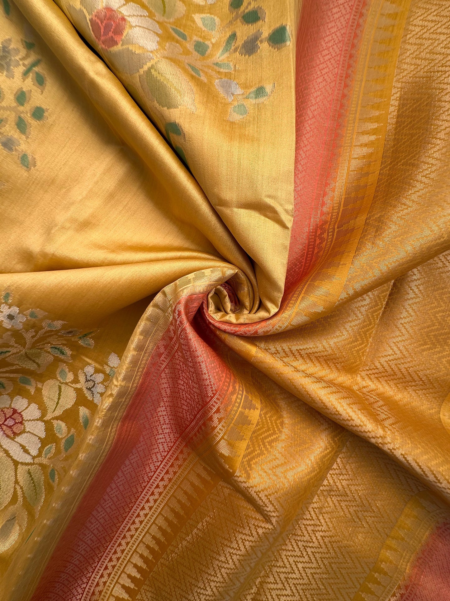 Yellow Vishakha Pure Silk Saree