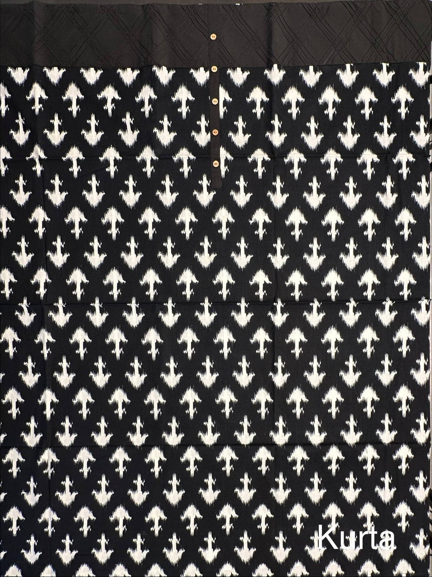Black Jaipuri Cotton 3-Piece Suit