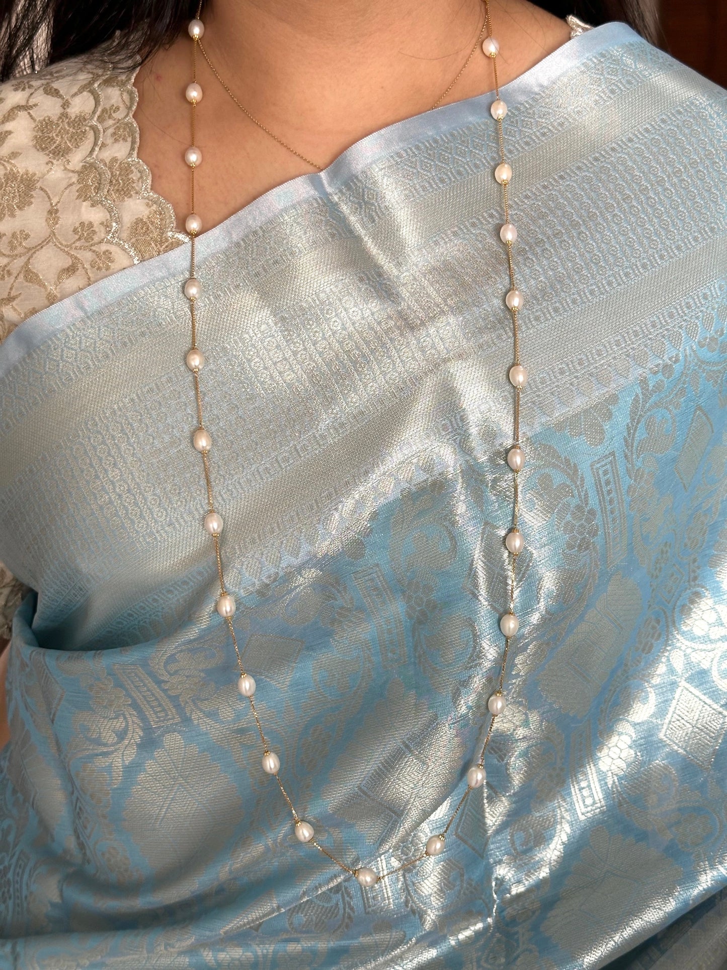 Firozi Blue Saadagi Tissue Saree