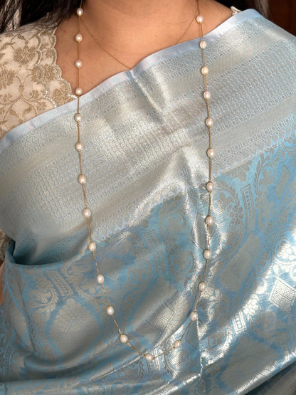 Firozi Blue Saadagi Tissue Saree