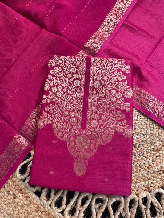 Magenta Handloom Chanderi Suit