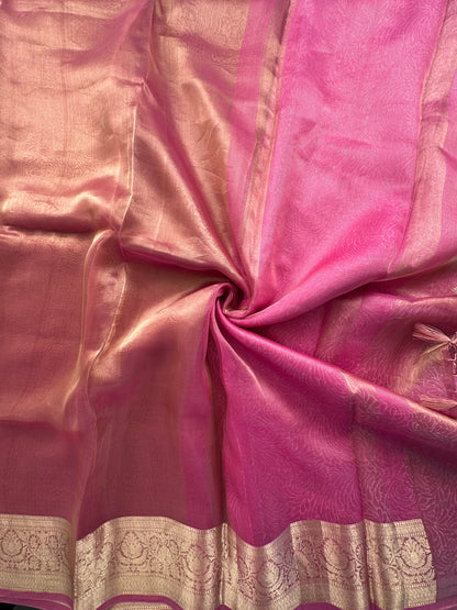 Pink Pure Tissue Saree