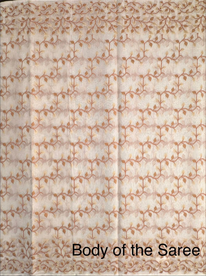 Off White-Mustard Jamdani Fancy Cotton Saree