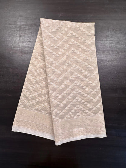 Beige Fancy Cotton Saree
