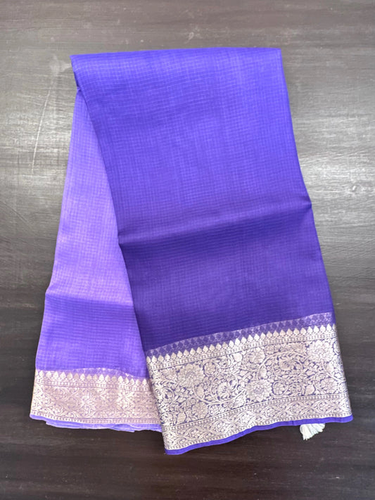 Shaded Violet Pure Kota Doria Silk Saree