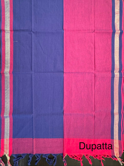 Purple Dharwad South Cotton 3-Piece Suit