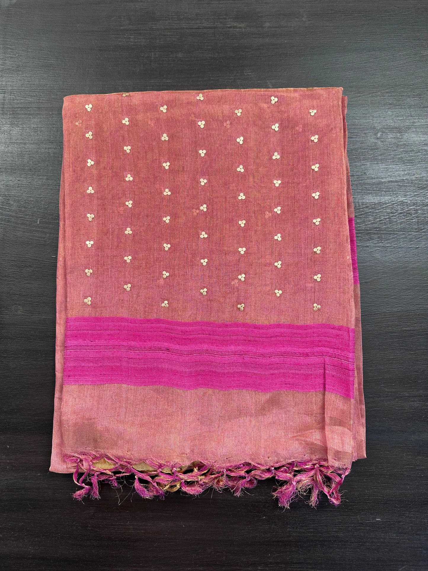 Rani Pink Pure Tissue Silk Saree