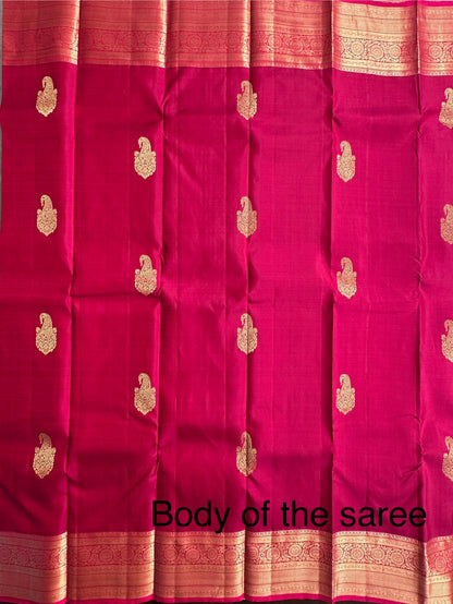 Magenta Handloom Kanjivaram Pure Silk Saree