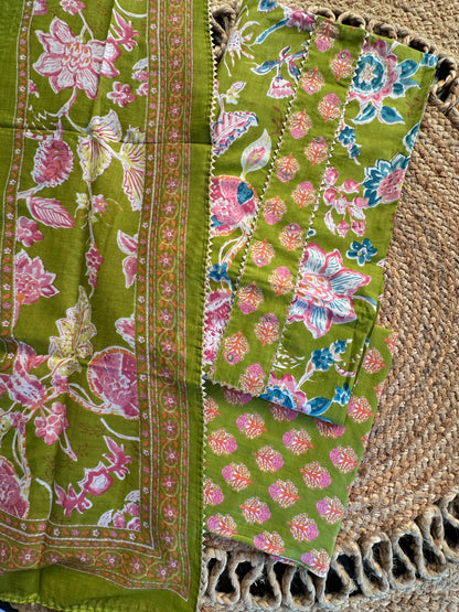 Jaipuri Necktie Cotton 3-Piece Suit