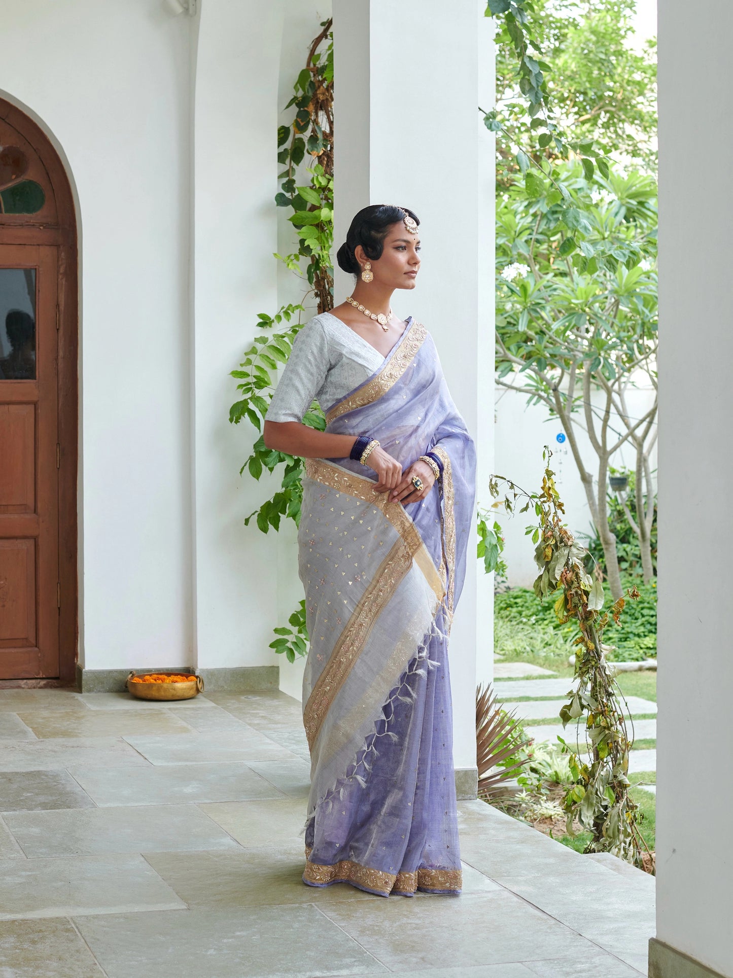 Pure Tissue Saree With Work