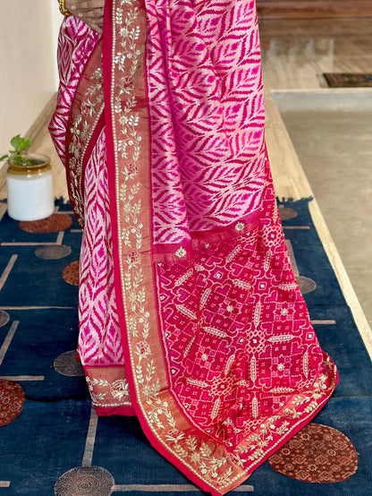 Rani Ikkat Pure Silk Saree