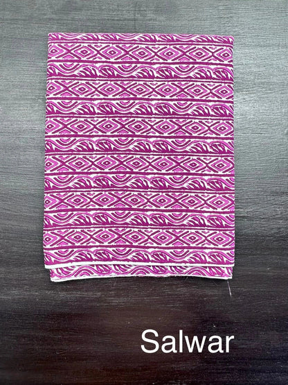 Magenta Jaipuri Necktie Cotton 3-Piece Suit