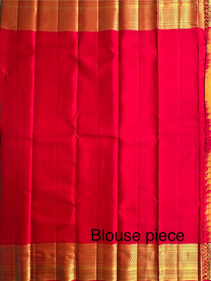 Mustard Handloom Kanjivaram Pure Silk Saree