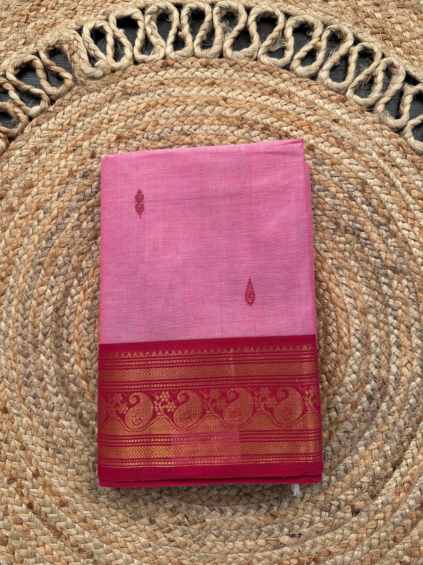Pink Narayanpet Cotton Saree