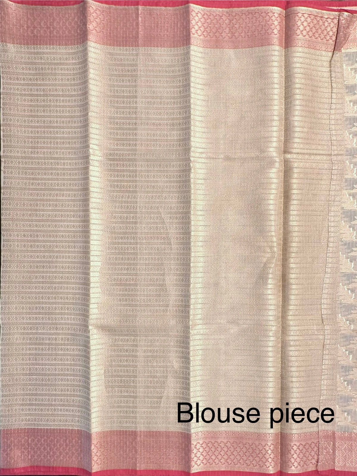Cream Kota Doria Fancy Cotton Saree