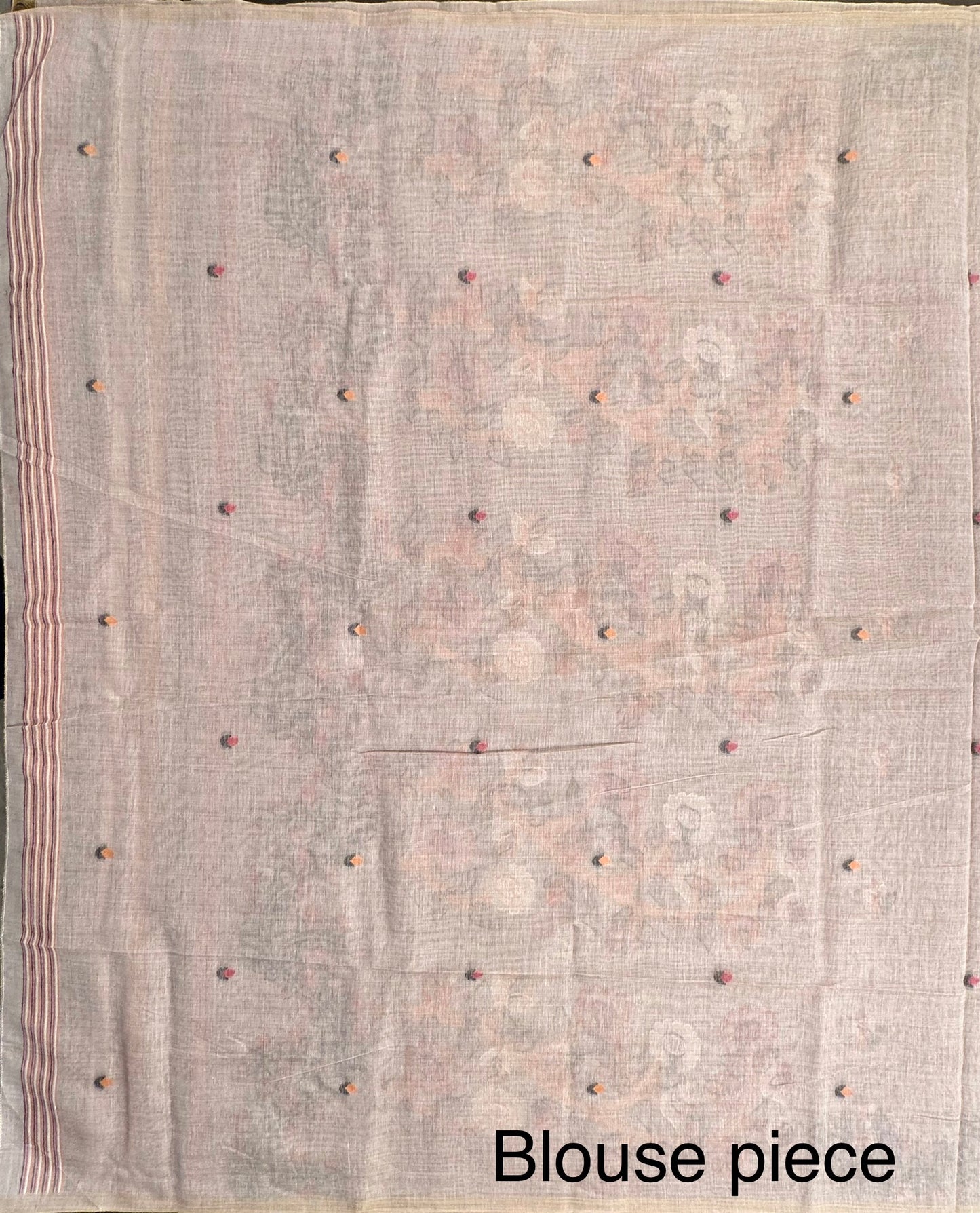 Grey Floral Blended Cotton Saree