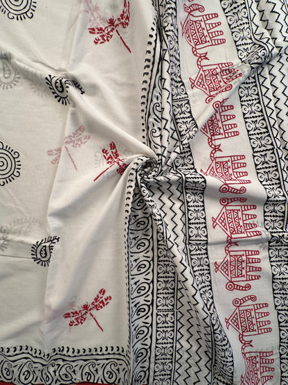 White Pure Cotton Saree