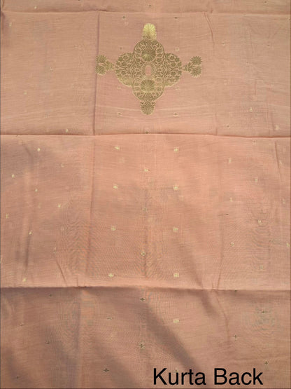 Peach Handloom Chanderi Suit
