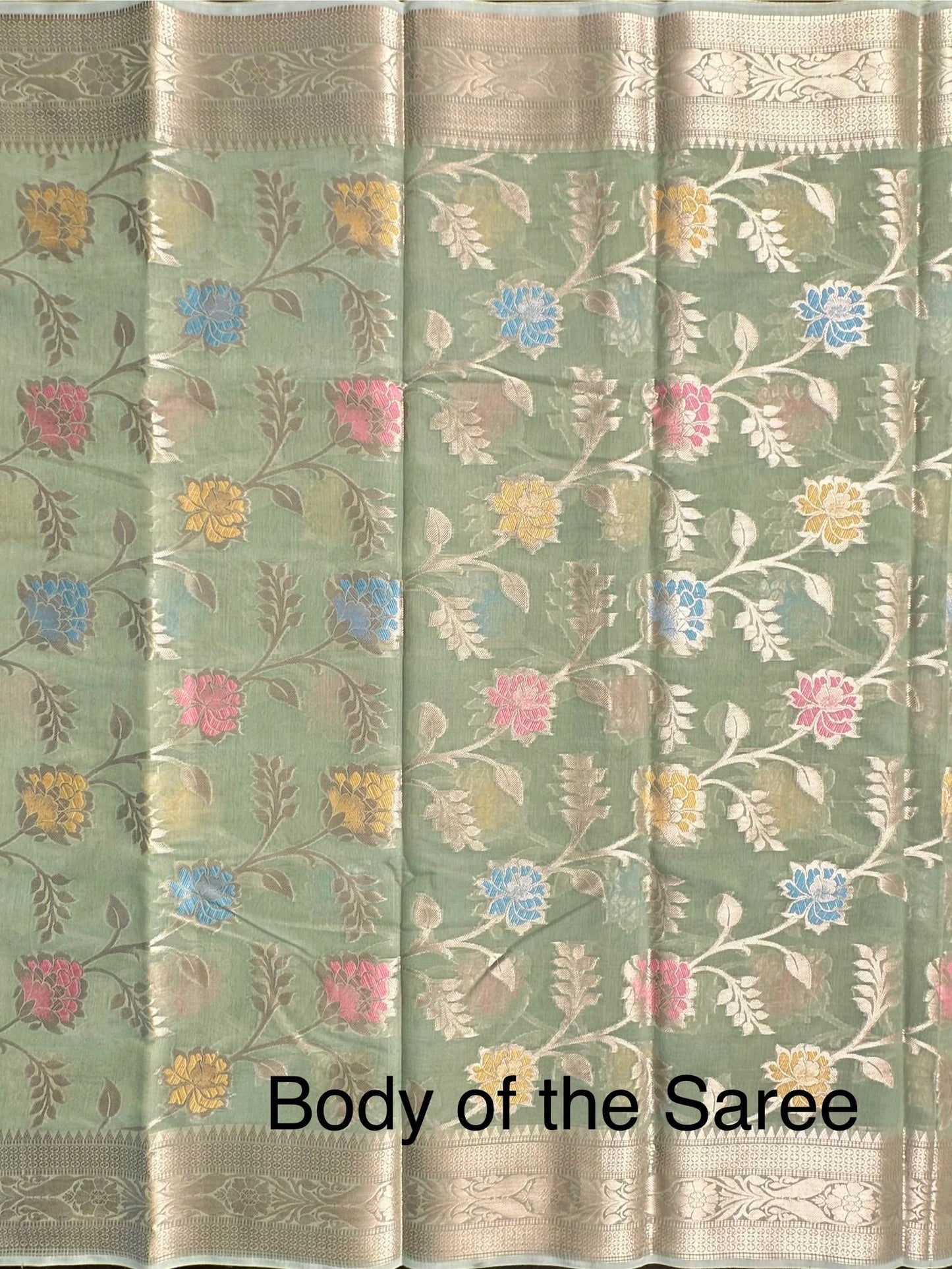 Pista Green Tarini Fancy Chanderi Saree