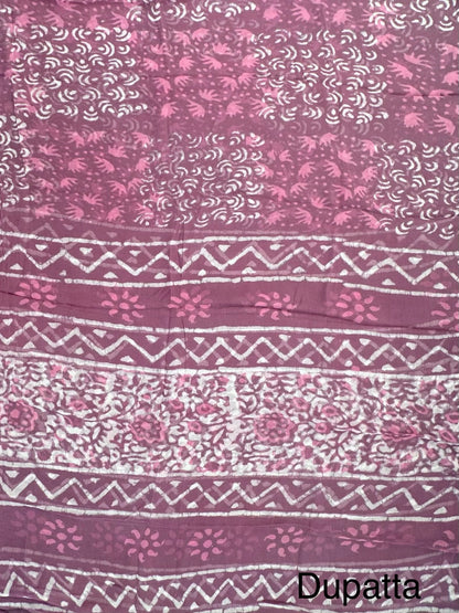 Purple Pure Cotton 3-Piece Unstitched Suit