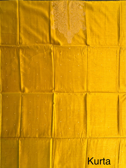 Mustard Handloom Chanderi Suit
